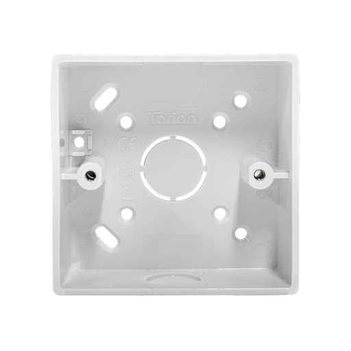 Caradok 1G 32mm PVC Box c/w Conduit/Mini Trunking K/O Squared Edge - Caradok - The Classics - White Plastic