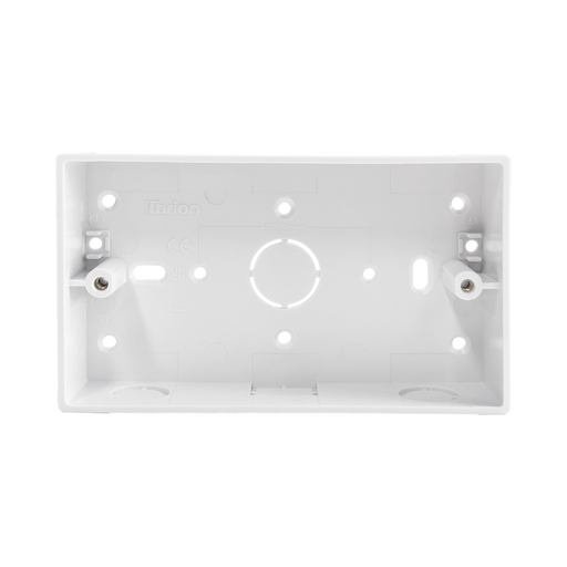 Caradok 2G 32mm PVC Box c/w Conduit/Mini Trunking K/O Squared Edge - Caradok - The Classics - White Plastic