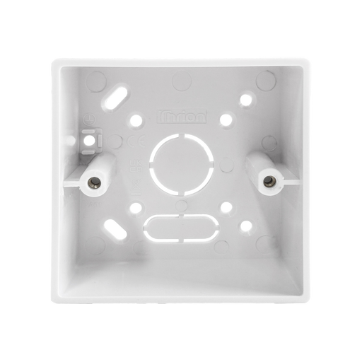 Caradok 1G 44mm PVC Box Plain Sided Squared Edge - Caradok - The Classics - White Plastic