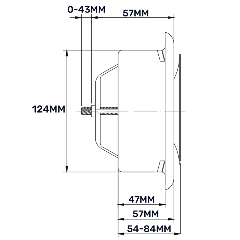White Metal Extract Ceiling Valve 125mm - Anemostat EV - Hardware > Heating, Ventilation & Air Conditioning > Vents & Flues