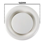 White Metal Extract Ceiling Valve 125mm - Anemostat EV - Hardware > Heating, Ventilation & Air Conditioning > Vents & Flues