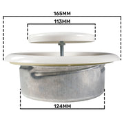White Metal Extract Ceiling Valve 125mm - Anemostat EV - Hardware > Heating, Ventilation & Air Conditioning > Vents & Flues