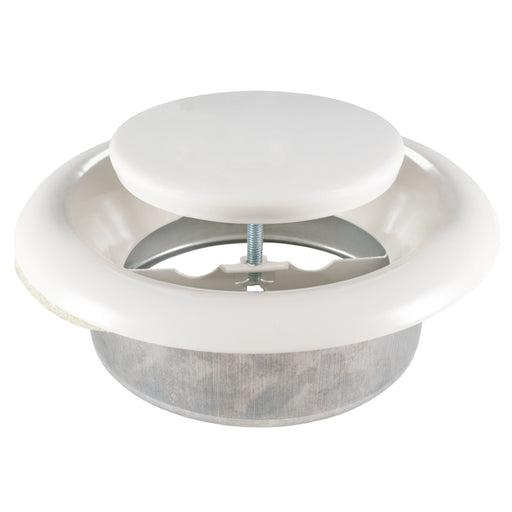 White Metal Extract Ceiling Valve 125mm - Anemostat EV - Hardware > Heating, Ventilation & Air Conditioning > Vents & Flues