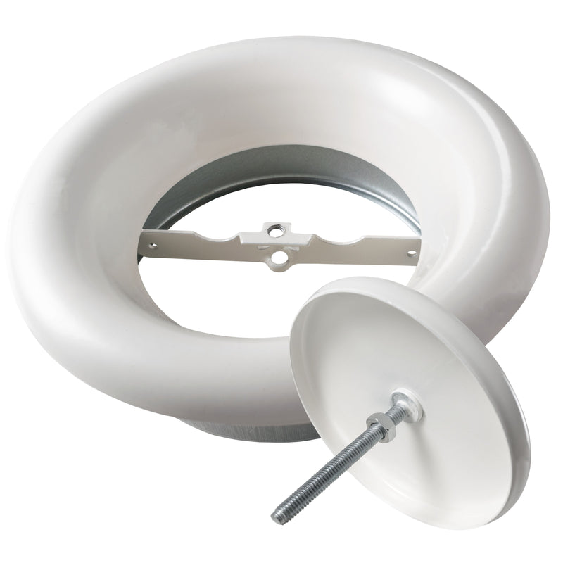 White Metal Extract Ceiling Valve 125mm - Anemostat EV - Hardware > Heating, Ventilation & Air Conditioning > Vents & Flues