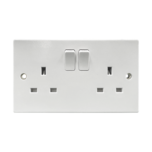 Caradok 2G 13A SP Switched Socket Squared Edge -