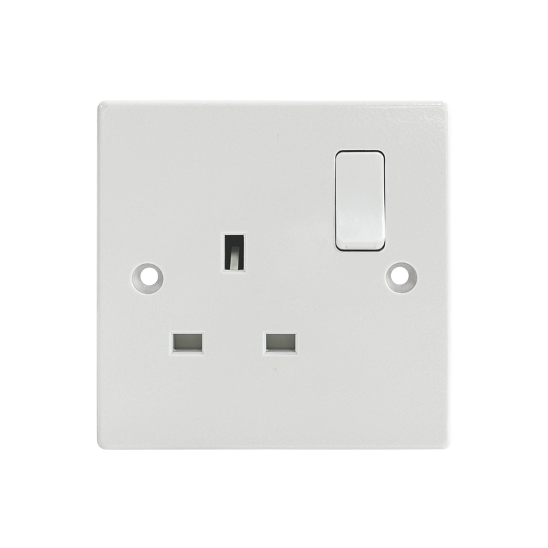 Caradok 1G 13A DP Switched Socket Squared Edge -