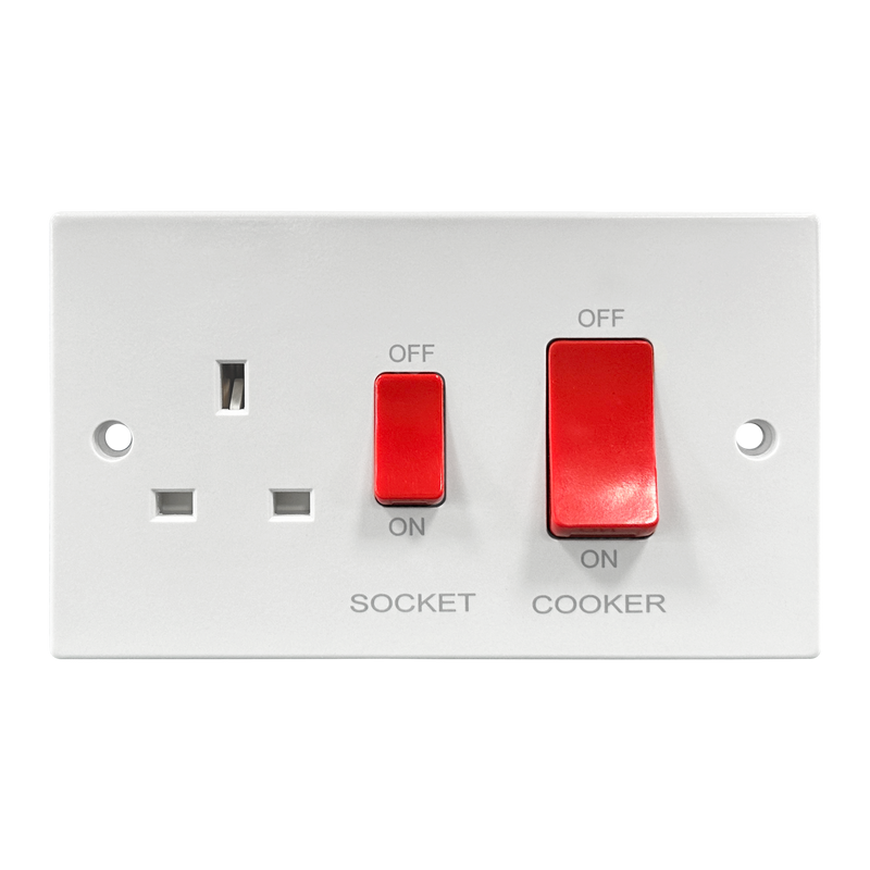 Caradok 45A DP Cooker Control Unit Squared Edge -