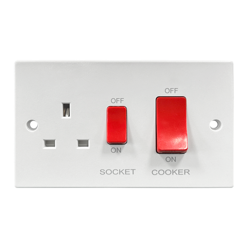 Caradok 45A DP Cooker Control Unit Squared Edge -