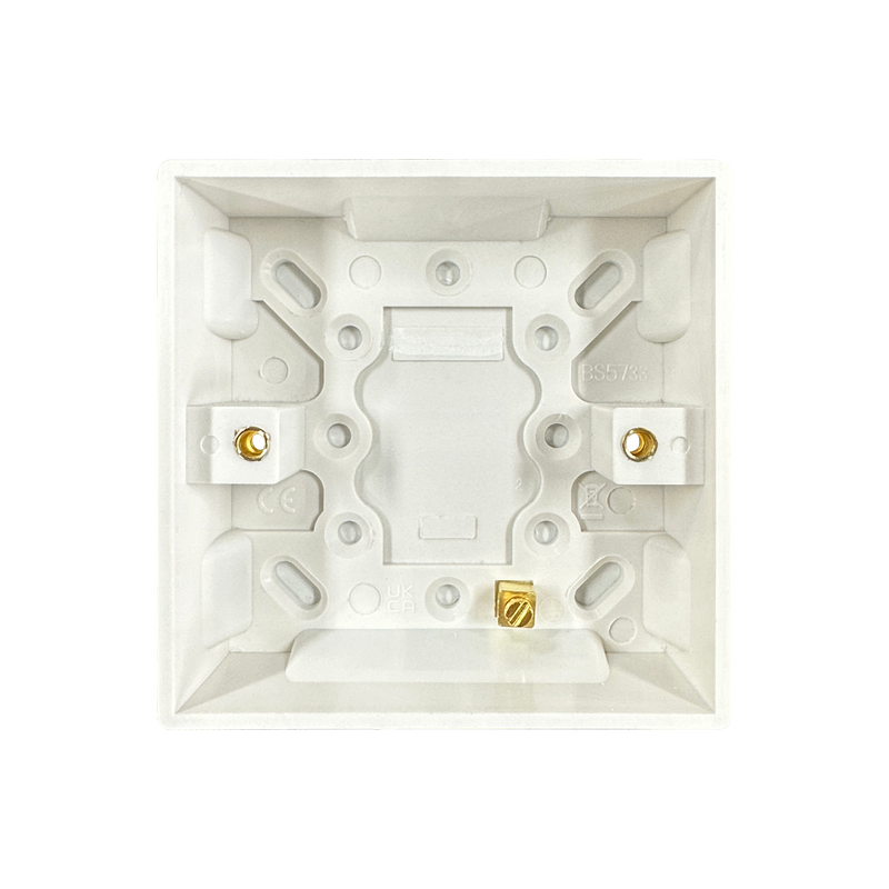 Caradok 1G 25mm White Pattress Squared Edge -