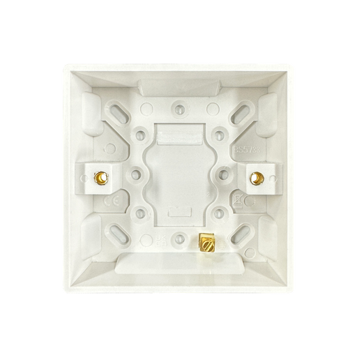 Caradok 1G 25mm White Pattress Squared Edge -