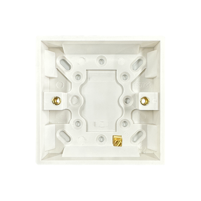 Caradok 1G 16mm White Pattress Squared Edge -