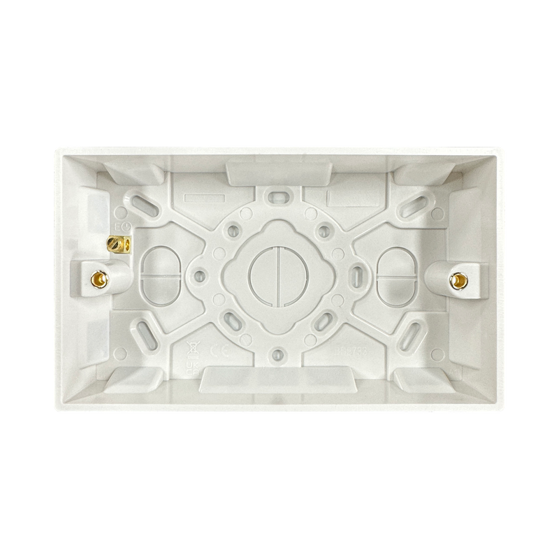 Caradok 2G 25mm White Pattress Squared Edge -