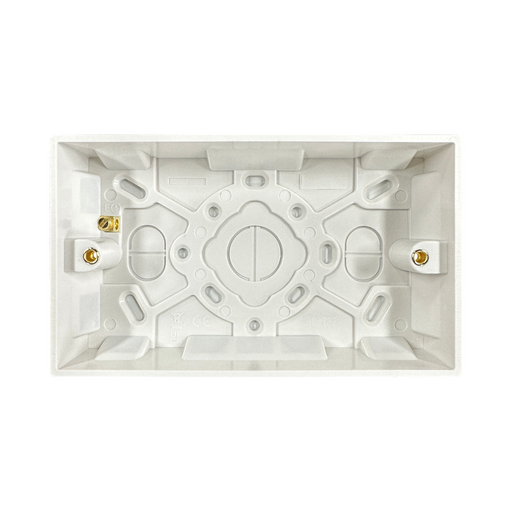 Caradok 2G 25mm White Pattress Squared Edge -