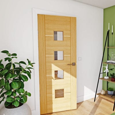 Valencia Prefinished Oak Glazed Internal Door -