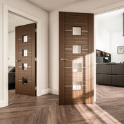Valencia Walnut Prefinished Glazed Internal Door - All Sizes -