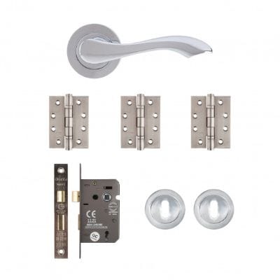 Veritas Polished Chrome Mortice Door Handle Kit -