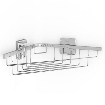 Victoria Wall Mounted Corner Storage Container - Chrome - Bathrooms