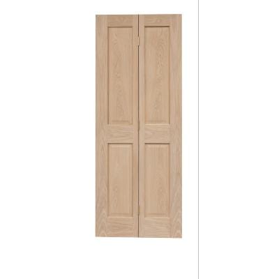 Victorian 4 Panel Oak Bi-Fold Unfinished Internal Door 1981 x 762mm - Doors