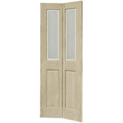 Victorian 4 Panel Oak Bi-Fold Glazed Unfinished Internal Door 1981 x 762mm - Doors