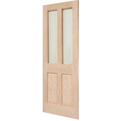 Victorian 4 Panel Oak Glazed Unfinished Internal Door - All Sizes - Doors