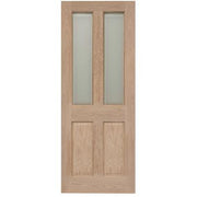 Victorian 4 Panel Oak Glazed Unfinished Internal Door - All Sizes - Doors
