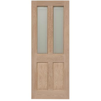 Victorian 4 Panel Oak Glazed Unfinished Internal Door - All Sizes - Doors