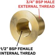 Water Butt Brass 3/4" BSP Male - 1/2" BSP Female - Home & Garden > Lawn & Garden Tech Hose & Fittings
