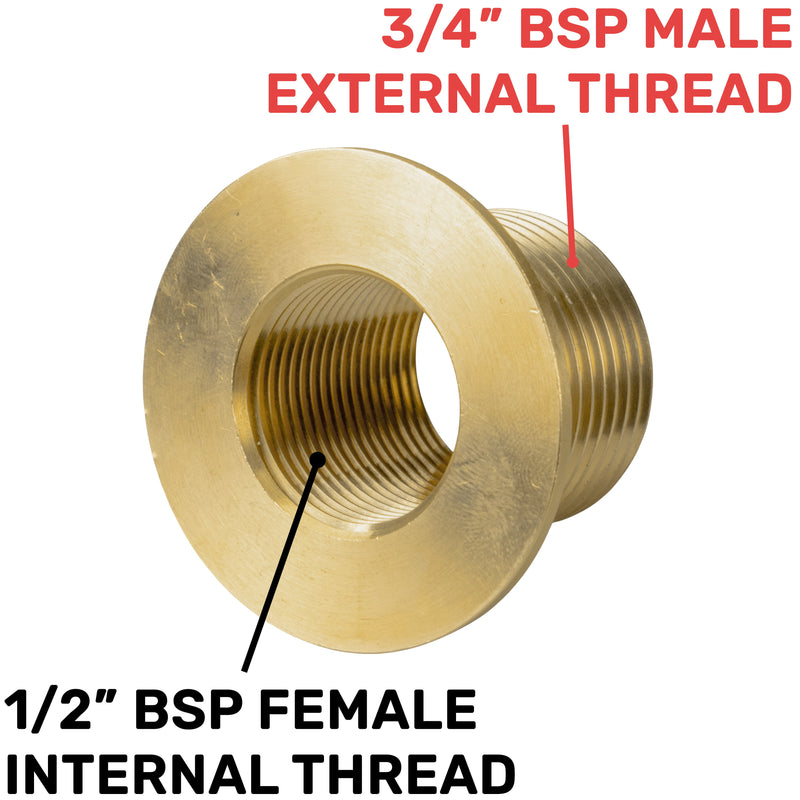 Water Butt Brass 3/4" BSP Male - 1/2" BSP Female and Drill Bit - Home & Garden > Lawn & Garden Tech Hose & Fittings