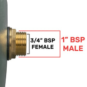 Water Butt Brass 1" BSP Male - 3/4" BSP Female - Home & Garden > Lawn & Garden Tech Hose & Fittings