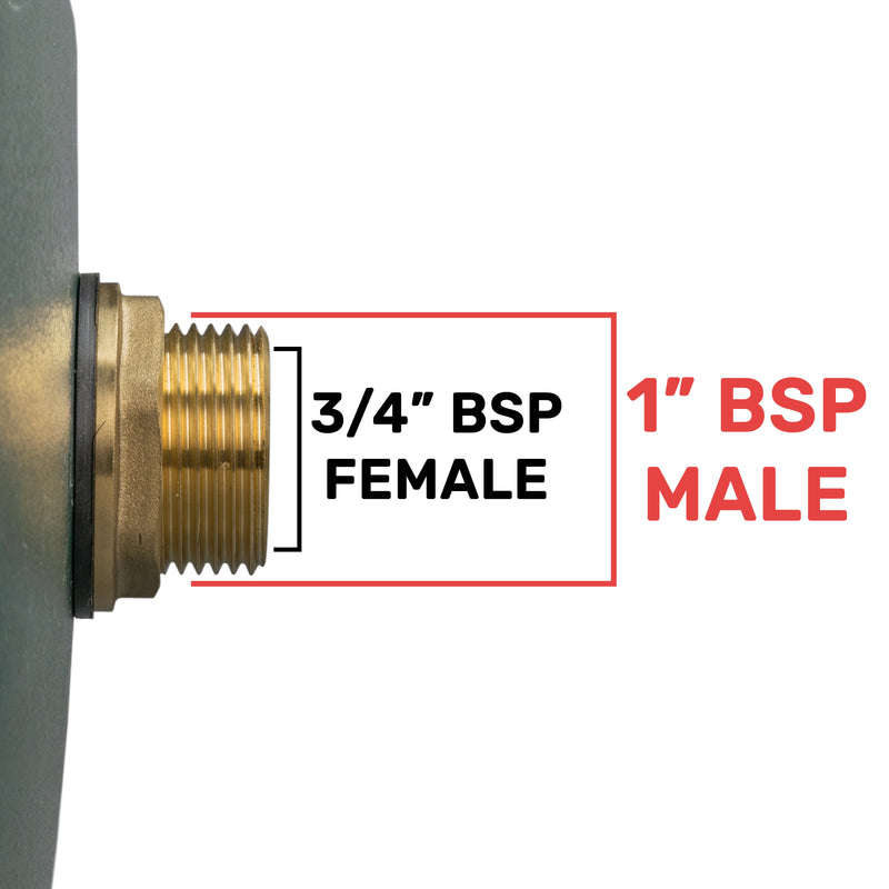 Water Butt Brass 1" BSP Male - 3/4" BSP Female - Home & Garden > Lawn & Garden Tech Hose & Fittings