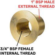 Water Butt Brass 1" BSP Male - 3/4" BSP Female and Drill Bit - Home & Garden > Lawn & Garden Tech Hose & Fittings