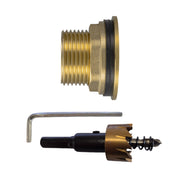 Water Butt Brass 1" BSP Male - 3/4" BSP Female and Drill Bit - Home & Garden > Lawn & Garden Tech Hose & Fittings
