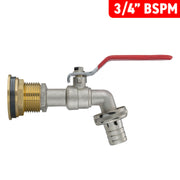 Water Butt Brass Kit 3/4" with Barbed Lever Tap and Drill Bit - Home & Garden > Lawn & Garden Tech Hose & Fittings