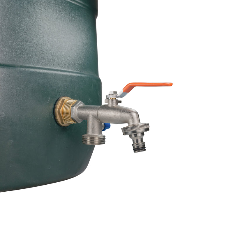 Water Butt Brass Kit 3/4" with Double Tap and Drill Bit - Home & Garden > Lawn & Garden Tech Hose & Fittings