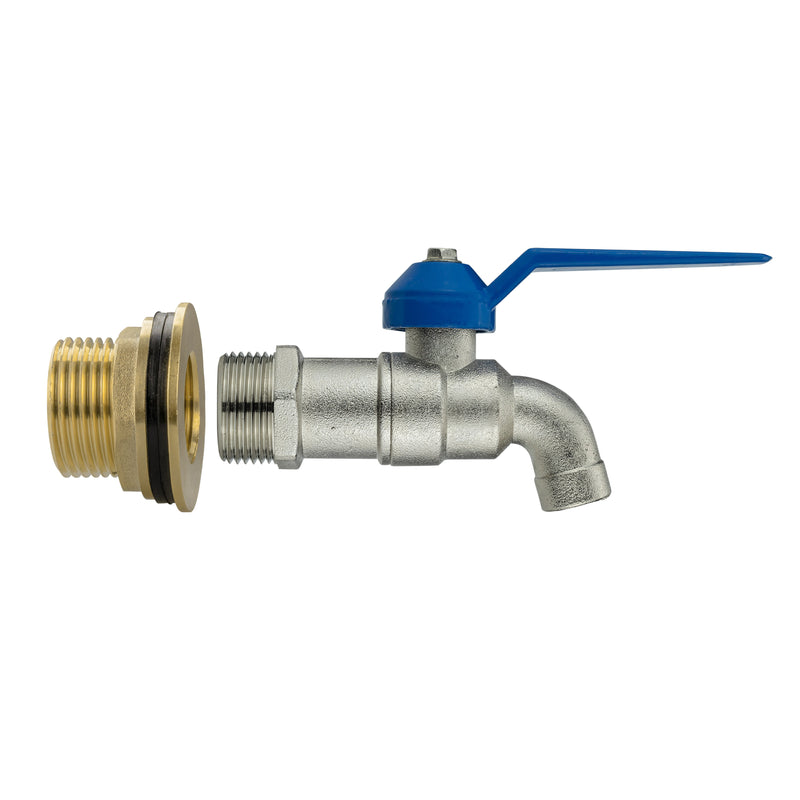 Water Butt Brass Kit 3/4" with Simple Lever Tap - Hardware > Plumbing > Plumbing Fittings & Supports > Plumbing Valves Tech Hose & Fittings