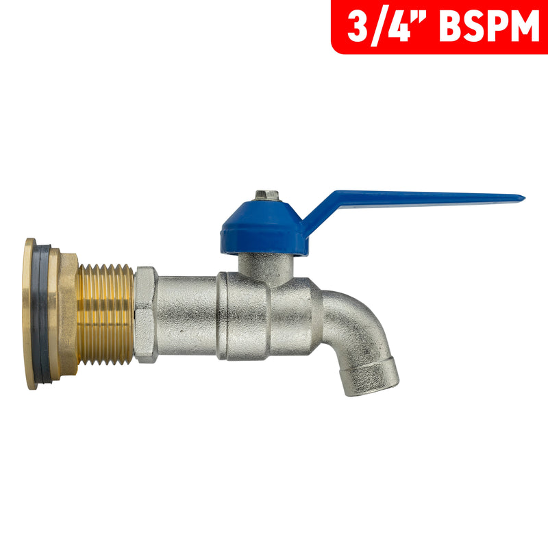 Water Butt Brass Kit 3/4" with Simple Lever Tap and Drill Bit - Home & Garden > Lawn & Garden Tech Hose & Fittings