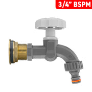 Water Butt Brass Kit 3/4" with Grey Dial Tap - Hardware > Plumbing > Plumbing Fittings & Supports > Plumbing Valves Tech Hose & Fittings