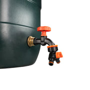 Water Butt Brass Kit 3/4" with Black Dial Tap + Two-Way Splitter and Drill Bit - Home & Garden > Lawn & Garden Tech Hose & Fittings