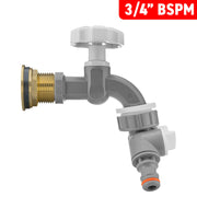 Water Butt Brass Kit 3/4" with Grey Dial Tap + Two-Way Splitter - Hardware > Plumbing > Plumbing Fittings & Supports > Plumbing Valves Tech Hose & Fittings