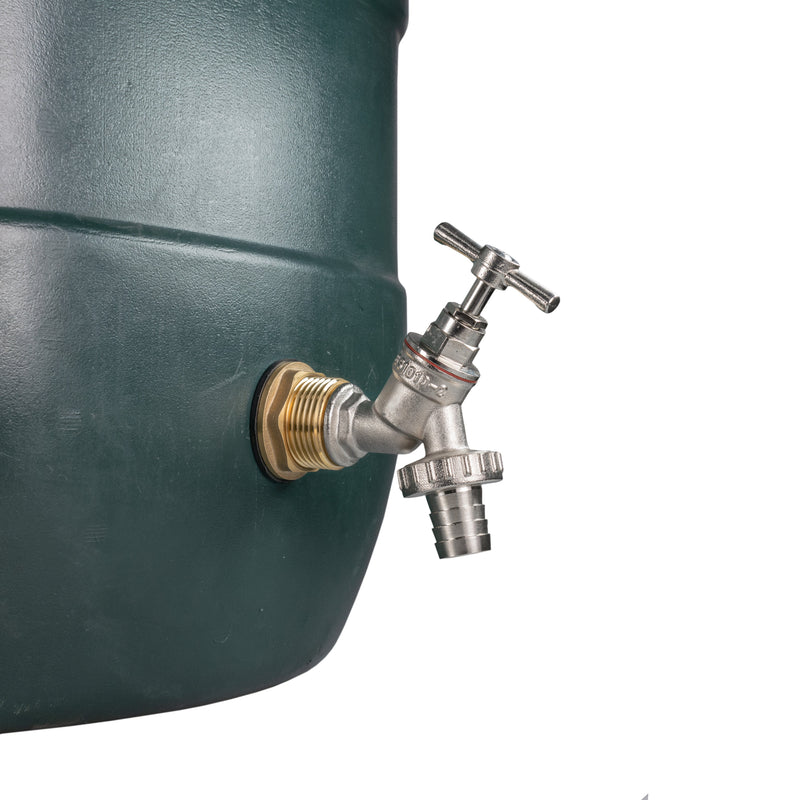 Water Butt Brass Kit 3/4" with Nickel Plated Brass Barbed Tap - Hardware > Plumbing > Plumbing Fittings & Supports > Plumbing Valves Tech Hose & Fittings