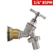 Water Butt Brass Kit 3/4" with Nickel Plated Brass Barbed Tap - Hardware > Plumbing > Plumbing Fittings & Supports > Plumbing Valves Tech Hose & Fittings