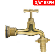 Water Butt Brass Kit 3/4" with 13mm Barbed Polished Brass Tap - Hardware > Plumbing > Plumbing Fittings & Supports > Plumbing Valves Tech Hose & Fittings