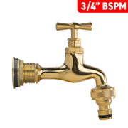 Water Butt Brass Kit 3/4" with Quick Connect Polished Brass Tap and Drill Bit - Home & Garden > Lawn & Garden Tech Hose & Fittings