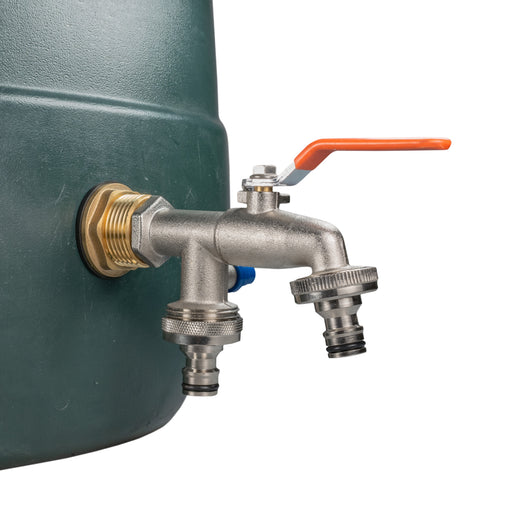 Water Butt Brass Kit 3/4" with Double Quick Connect Tap - Hardware > Plumbing > Plumbing Fittings & Supports > Plumbing Valves Tech Hose & Fittings