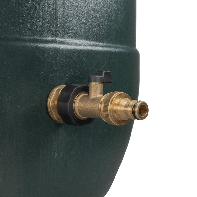 Water Butt Brass Kit 3/4" with Brass Valve + Quick Connect and Drill Bit - Home & Garden > Lawn & Garden Tech Hose & Fittings