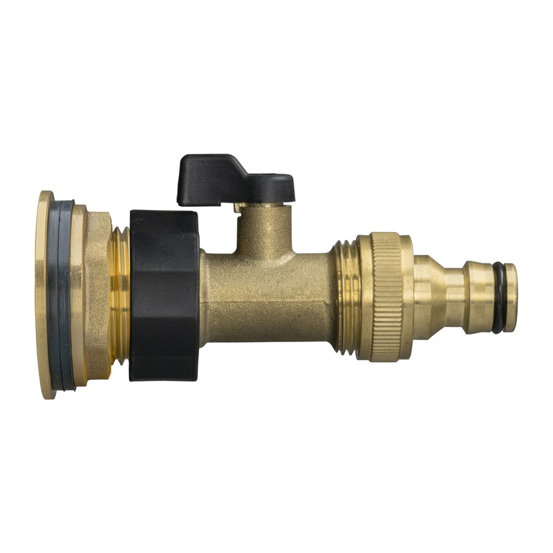 Water Butt Brass Kit 3/4" with Brass Valve + Quick Connect and Drill Bit - Home & Garden > Lawn & Garden Tech Hose & Fittings