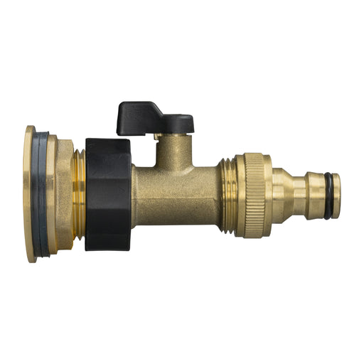 Water Butt Brass Kit 3/4" with Brass Valve + Quick Connect and Drill Bit - Home & Garden > Lawn & Garden Tech Hose & Fittings