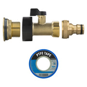 Water Butt Brass Kit 3/4" with Brass Valve + Quick Connect and Drill Bit - Home & Garden > Lawn & Garden Tech Hose & Fittings