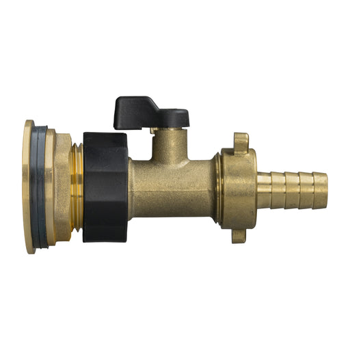 Water Butt Brass Kit 3/4" with Brass Valve + 13mm Barb - Hardware > Plumbing > Plumbing Fittings & Supports > Plumbing Valves Tech Hose & Fittings
