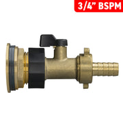 Water Butt Brass Kit 3/4" with Brass Valve + 13mm Barb and Drill Bit - Home & Garden > Lawn & Garden Tech Hose & Fittings